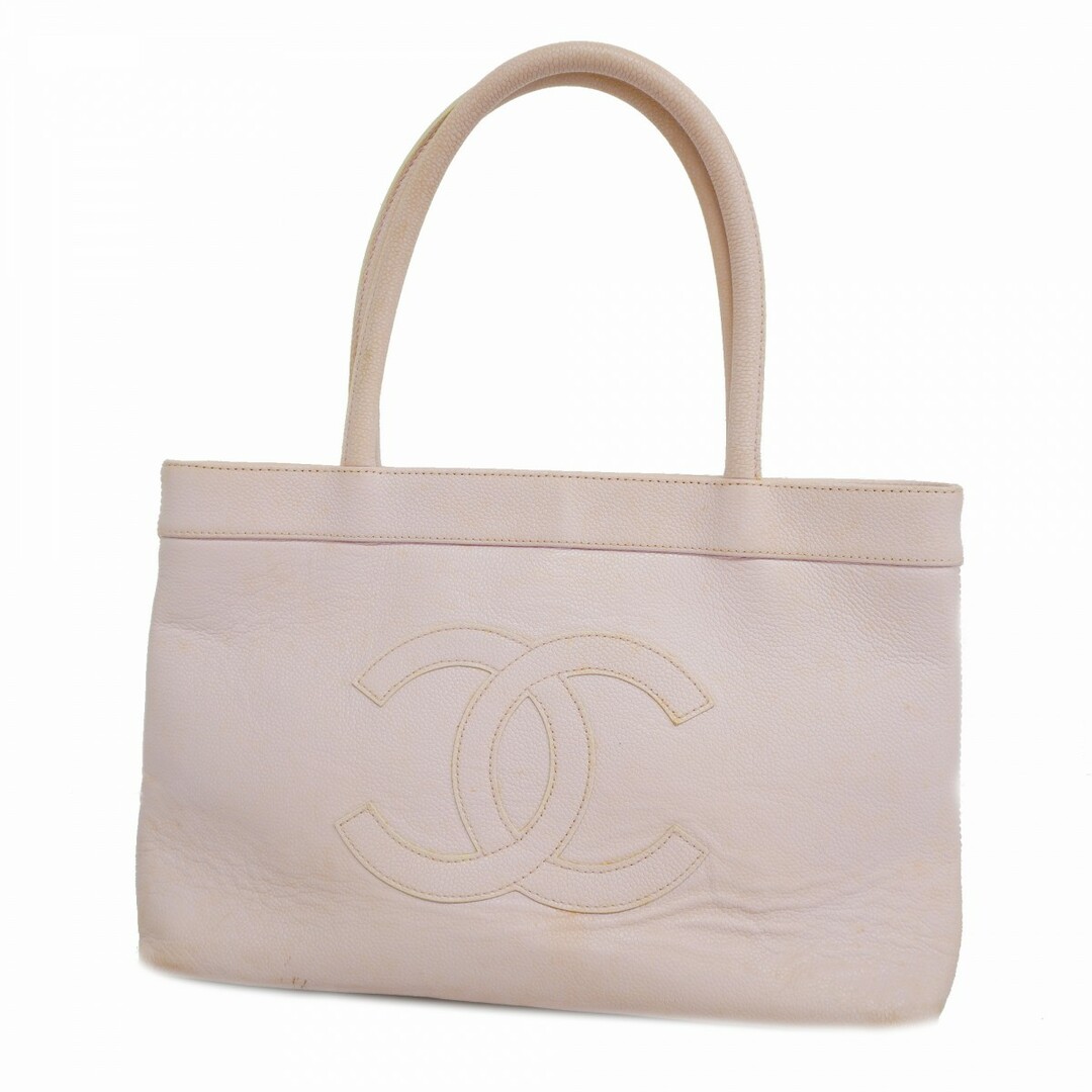 CHANEL - 【4td3449】シャネル トートバッグ キャビアスキン ピンクパープル ゴールド金具【中古】レディース