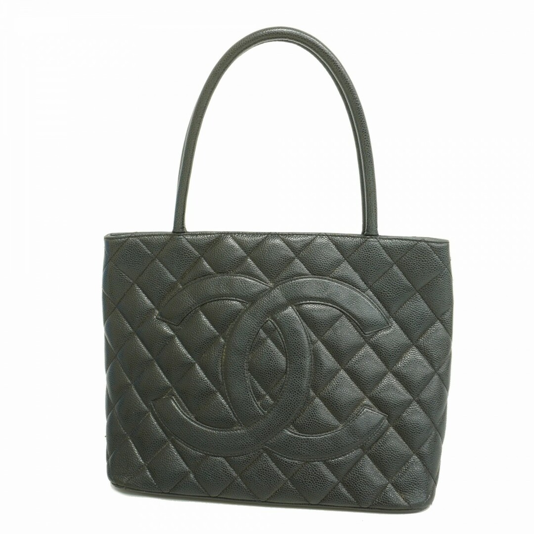 CHANEL - 【4td3472】シャネル トートバッグ 復刻トート キャビアスキン ブラック ゴールド金具【中古】レディース