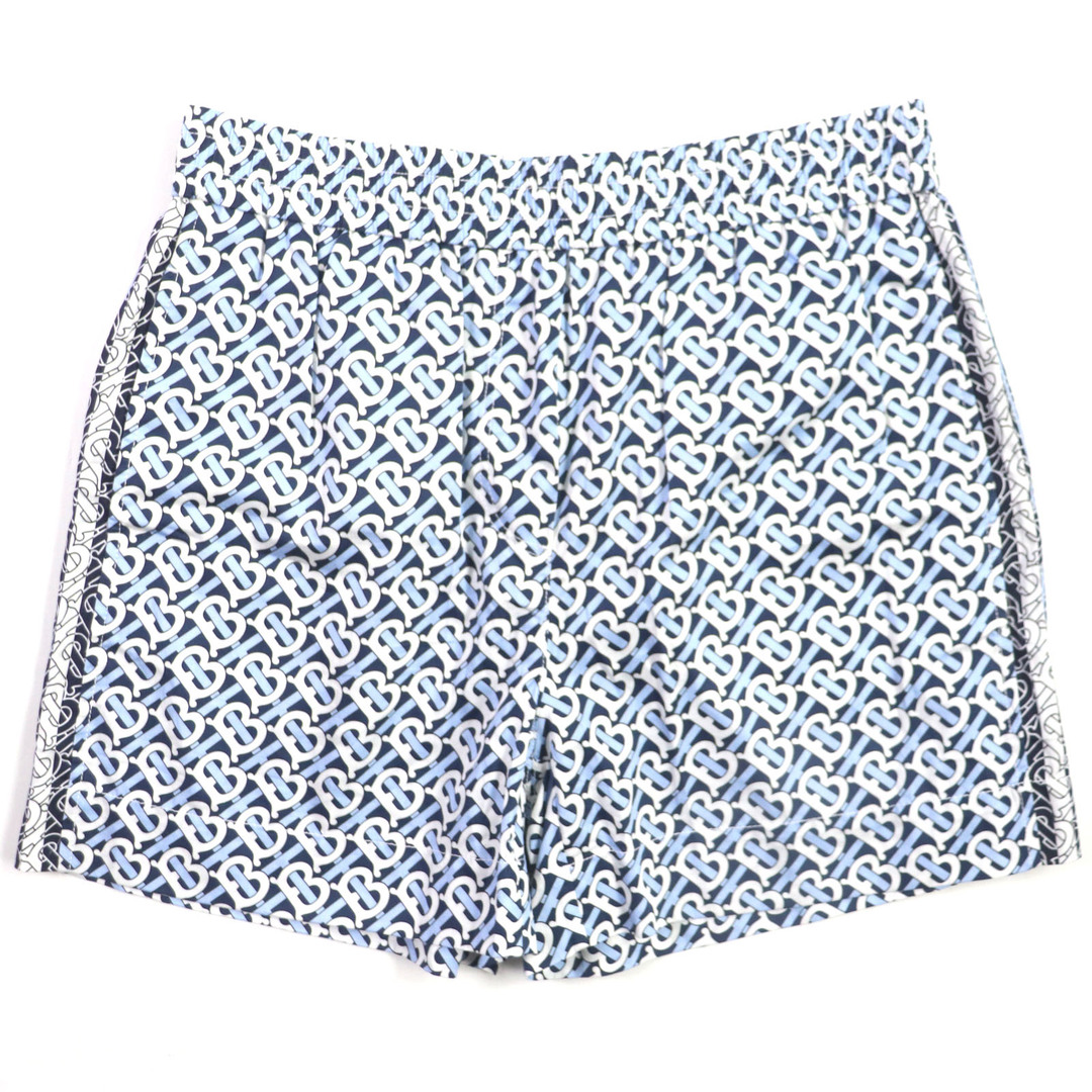 BURBERRY - 未使用品▼BURBERRY バーバリー 8048786 コットン100% TBモノグラム ショートパンツ ブルー ホワイト 44 正規品 メンズ