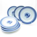 ROYAL COPENHAGEN ロイヤルコペンハーゲン トランクェーバー ブルー 中皿 6枚 20cmプレートセット ラウンド 青 花 北欧 SU9634S2