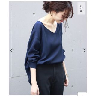 スピックアンドスパン(Spick & Span)のダブルクロス BACK ZIP プルオーバー◆(シャツ/ブラウス(長袖/七分))