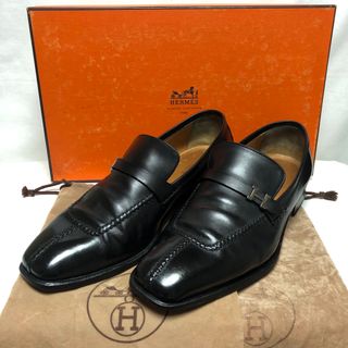 HERMESエルメス Hバックルスクエアモンクストラップアピ 黒39 HERMESエルメス Hバックルスクエアモンクストラップアピ 黒39