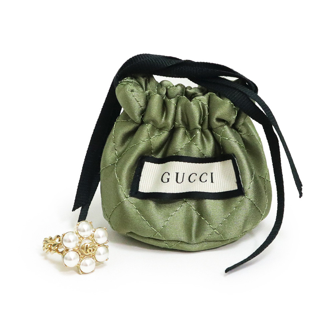 GUCCI - グッチ パール ダブルG フラワー リング 指輪 S #12号 GUCCI - グッチ パール ダブルG フラワー リング 指輪 S #12号