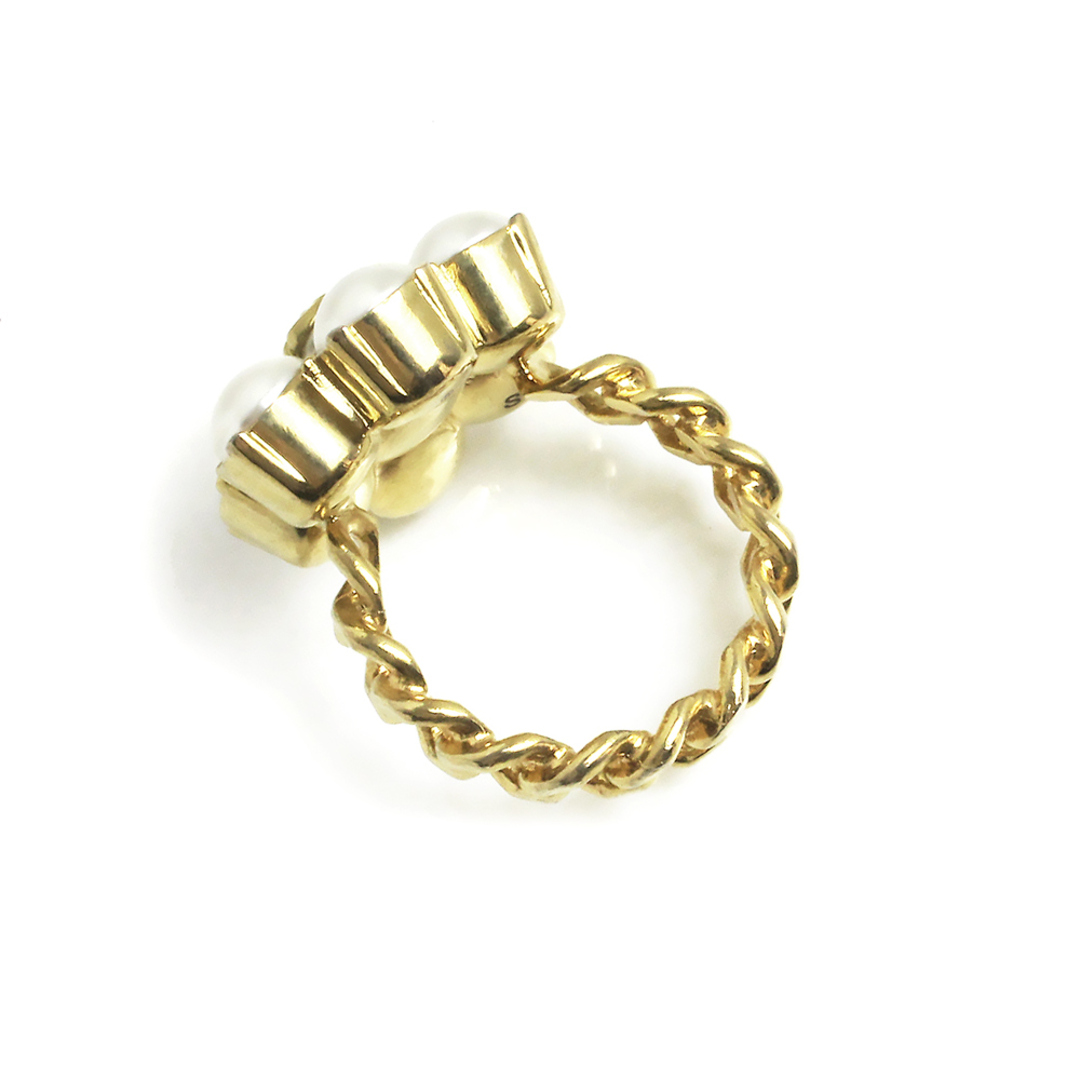 GUCCI - グッチ パール ダブルG フラワー リング 指輪 S #12号 GUCCI - グッチ パール ダブルG フラワー リング 指輪 S #12号