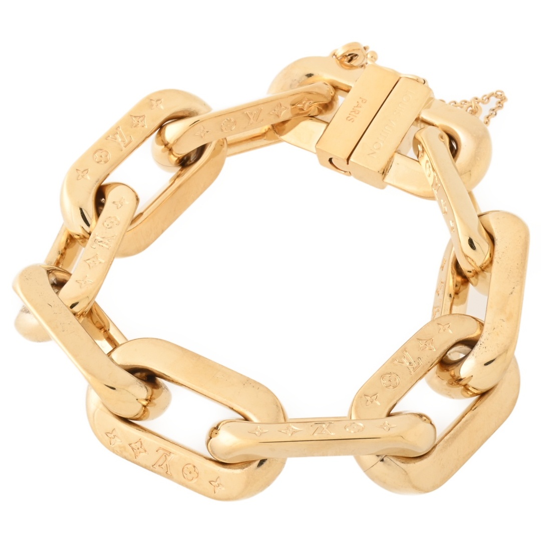 LOUIS VUITTON - ルイヴィトン/LOUIS VUITTON　ブラスレ LV エッジ / チェーン ブレス　MP3008　メタル　ゴールド【中古】　S-156844