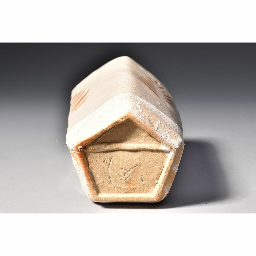 内田鋼一 白釉 加彩 五角 筒盃 盃 杯 黒田陶苑 購入 保管品 O94