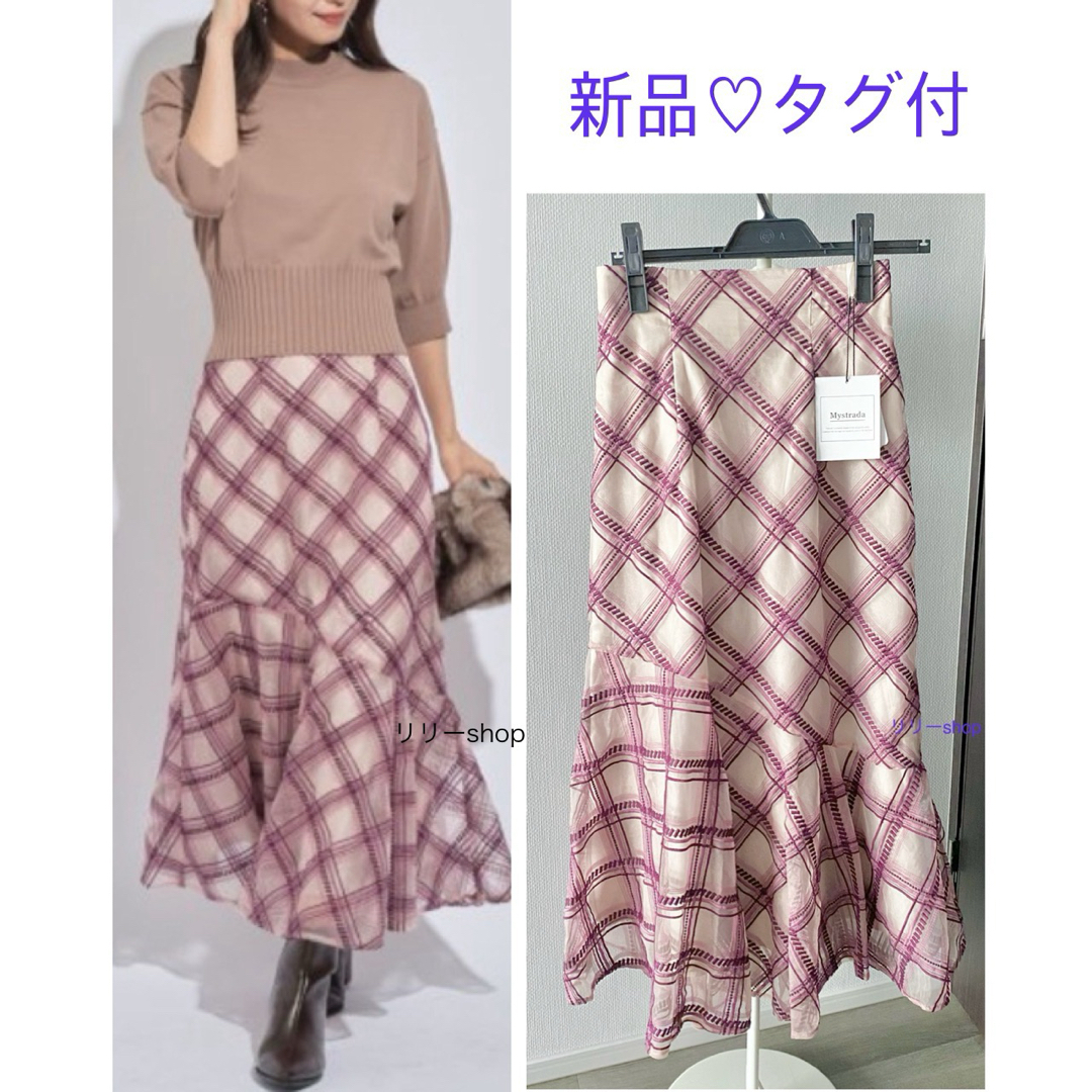 Mystrada - 新品タグ付♡ マイストラーダ シアーチェック刺繍 Mystrada - 新品タグ付♡ マイストラーダ シアーチェック刺繍
