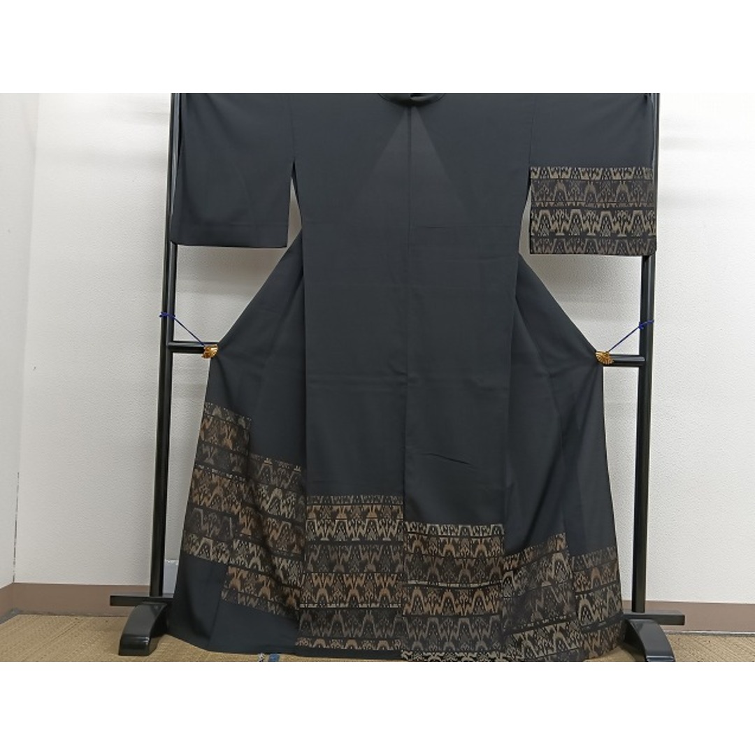 袋帯 牛首紬 全通 斜め縞 たたき染め 抽象的 着物 114a d その他 袋帯 牛首紬 全通 斜め縞 たたき染め 抽象的 着物 114a d その他
