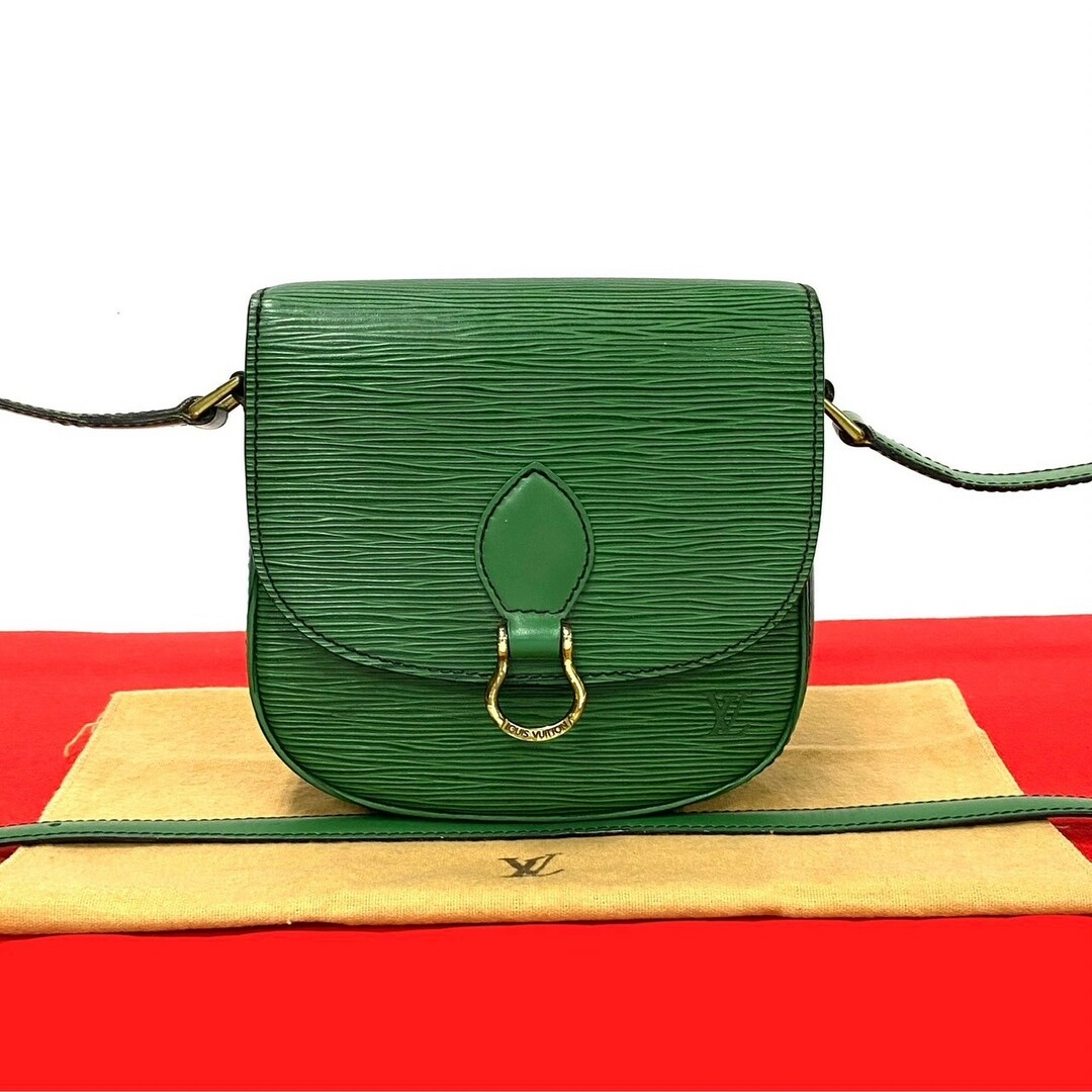 LOUIS VUITTON - 極 美品 袋付き LOUIS VUITTON ルイヴィトン ヴィンテージ ミニ サンクルー エピ レザー 本革 ショルダーバッグ ポシェット グリーン 476-9