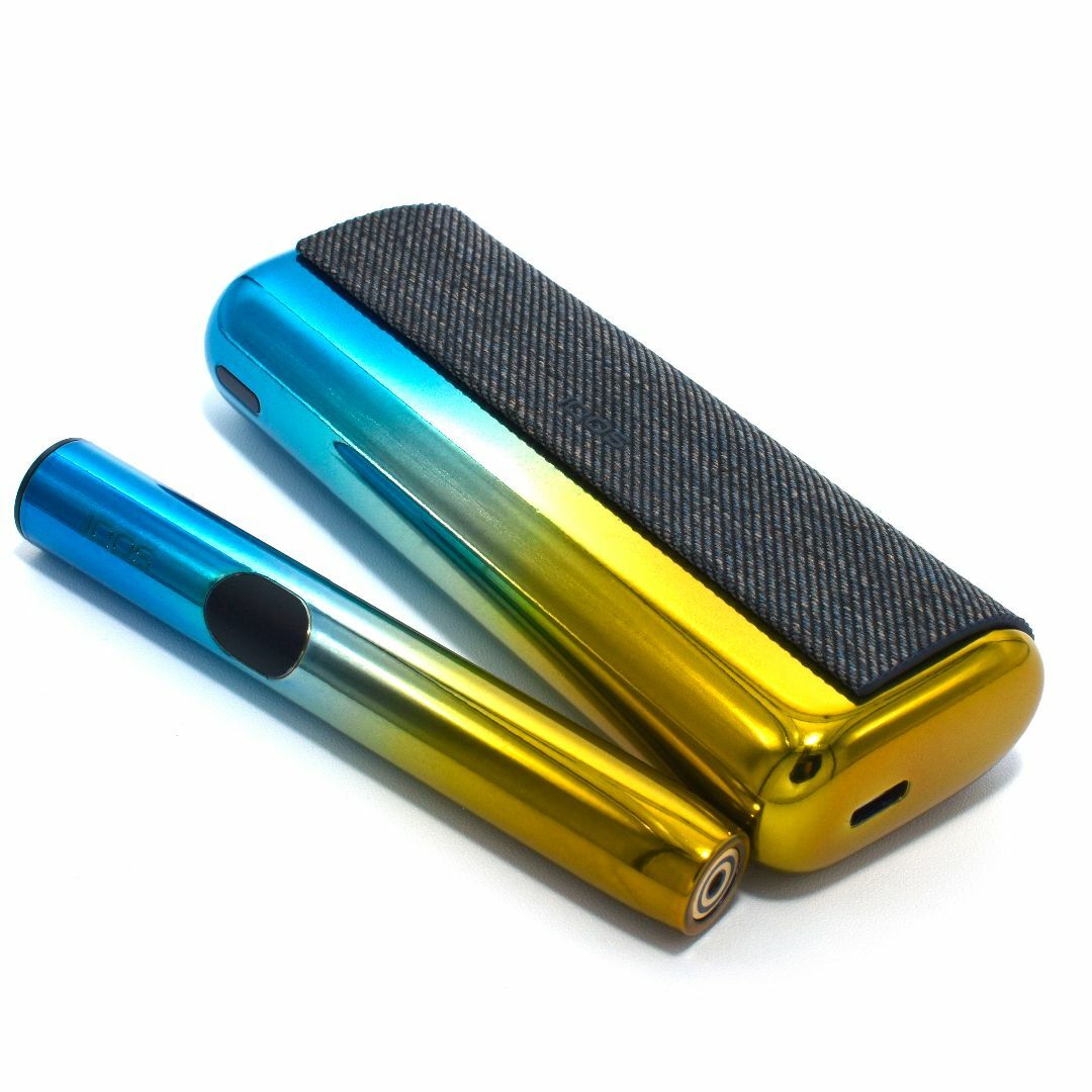 新型IQOSILUMAiPRIMEカスタムペイント メッキ調アクアブルーゴールド