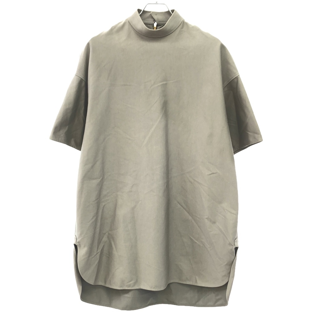 THE RERACS - THE RERACS ザ リラクス 22SS C/NY SATIN STAND COLLAR ZIP サテンスタンドカラープルオーバーシャツ 22SS-RECS-353L-J グレー 38