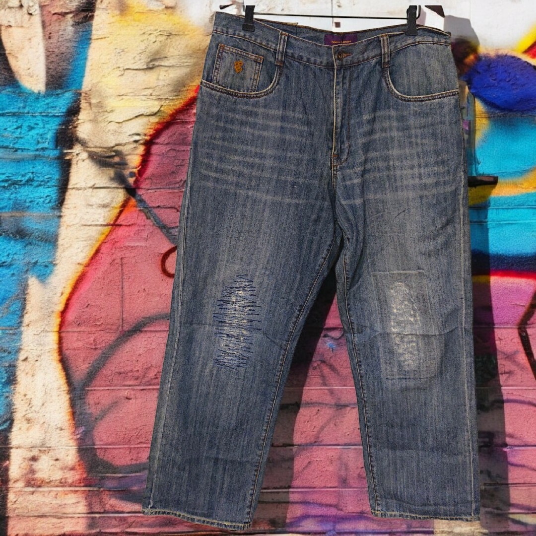 Rocawear - ROCAWEAR 極太 ワイド ダメージ加工デニムパンツ Rocawear - ROCAWEAR 極太 ワイド ダメージ加工デニムパンツ