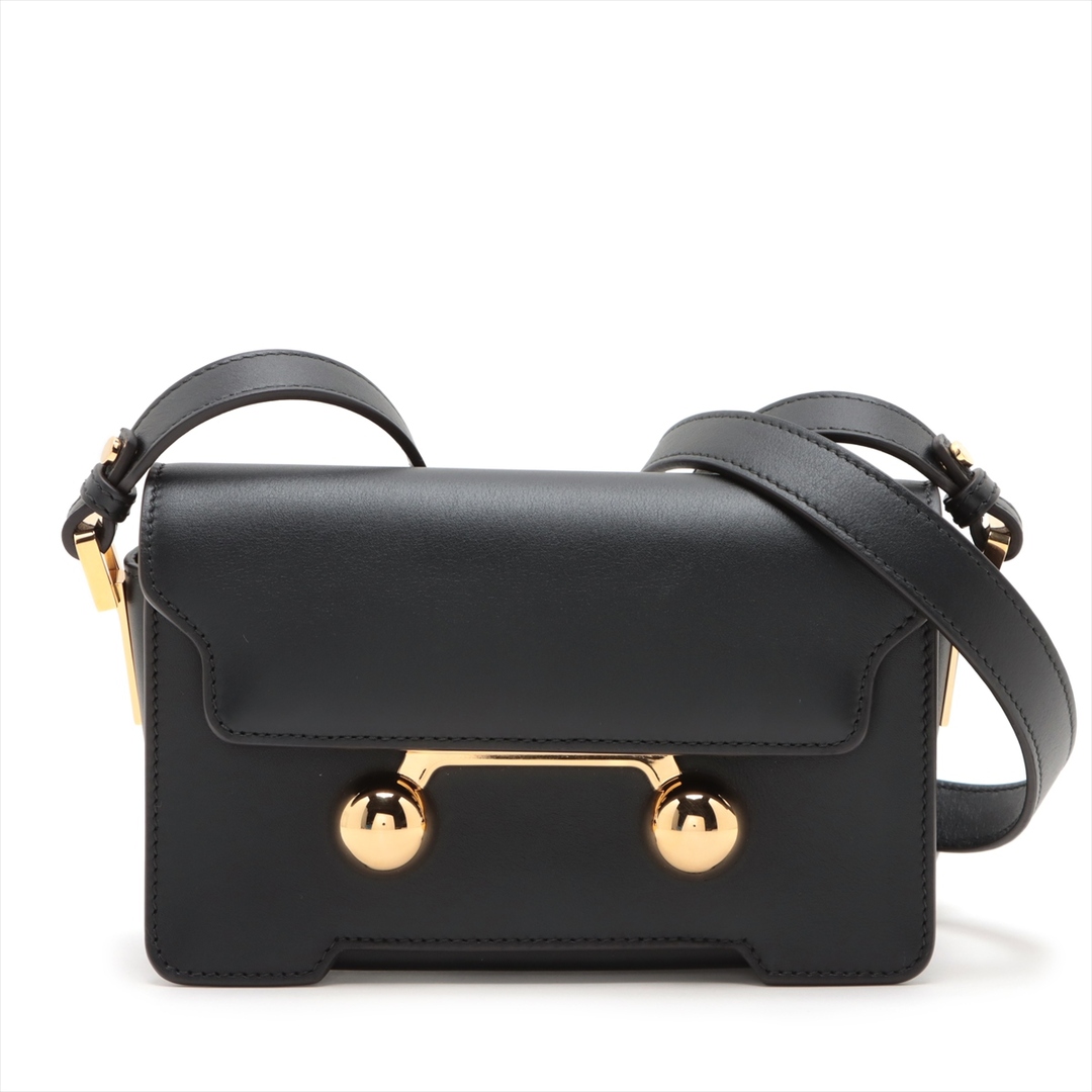 MARNI - マルニ トランカルー レザー  ブラック レディース ショルダーバッグ
