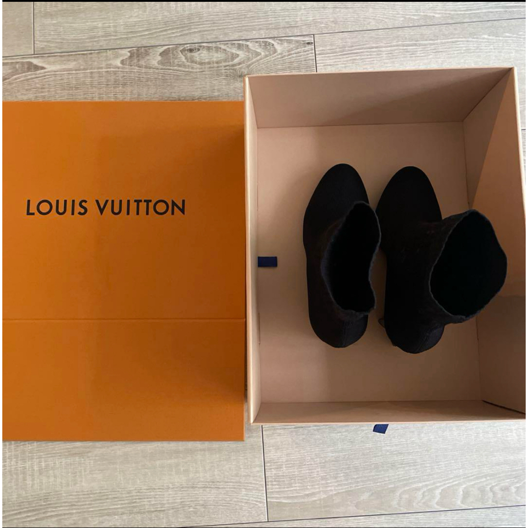 LOUIS VUITTON - Louis Vuitton 黒 ニットブーツ ヒール 36.5の LOUIS VUITTON - Louis Vuitton 黒 ニットブーツ ヒール 36.5の