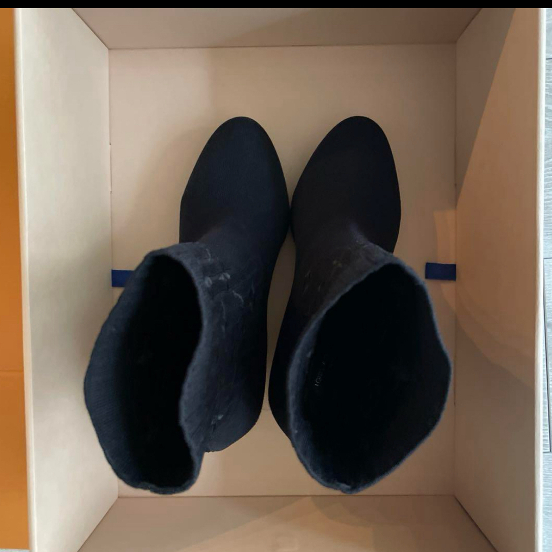 LOUIS VUITTON - Louis Vuitton 黒 ニットブーツ ヒール 36.5の LOUIS VUITTON - Louis Vuitton 黒 ニットブーツ ヒール 36.5の