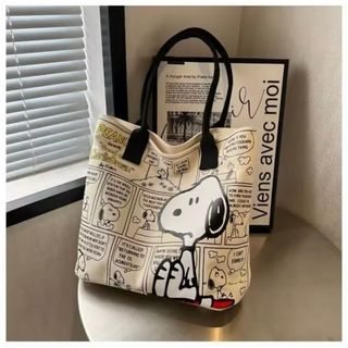 ✅SNOOPY ポータブルショルダーバック トートバッグ スヌーピー 大容量 (トートバッグ)