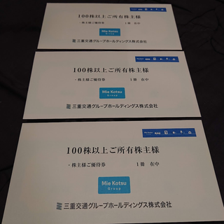 最新 三重交通グループ株主優待 100株×3 共通路線バス乗車券6枚 他 葉(その他)