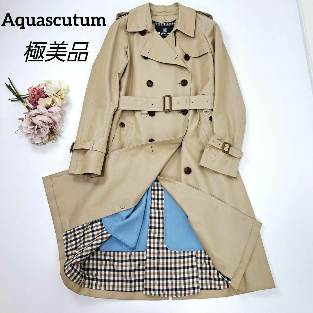 希少・極美品✨Aquascutum トレンチ ロング ライナー チェック 希少・極美品✨Aquascutum トレンチ ロング ライナー チェック