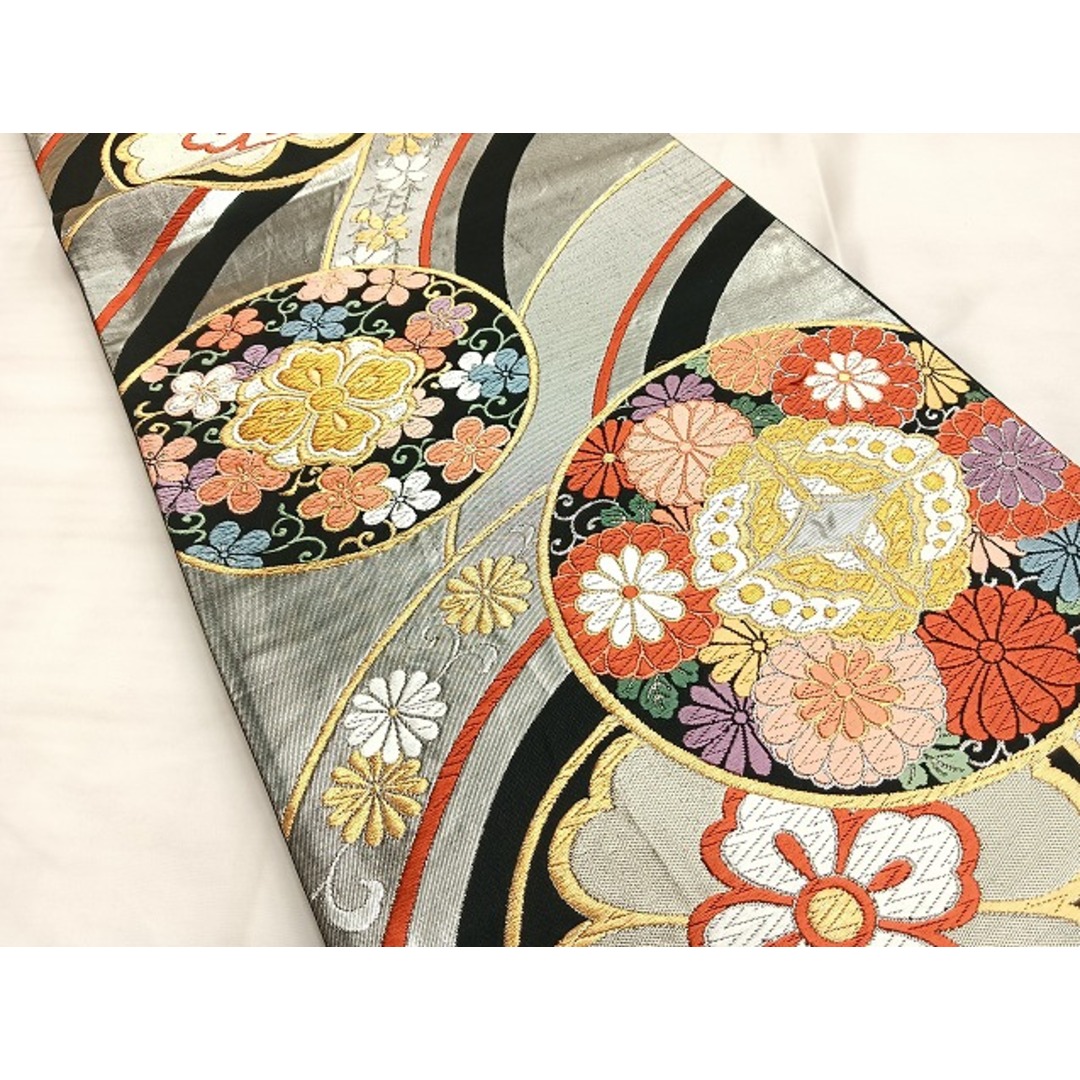 袋帯 美しい辻が花織模様 金糸 梅谷渋色 O-3436(平和屋着物◎六 袋帯 美しい辻が花織模様 金糸 梅谷渋色 O-3436(平和屋着物◎六