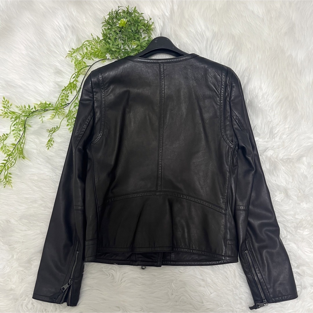 COACH - COACH コーチ ノーカラー ラムレザージャケット COACH - COACH コーチ ノーカラー ラムレザージャケット