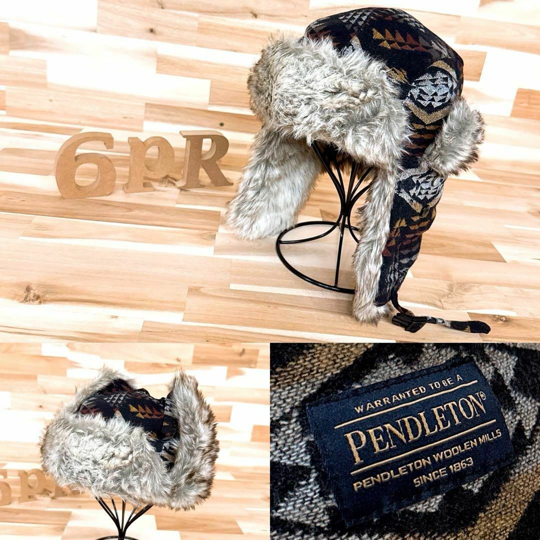 ペンドルトン】ファー フライトキャップ ネイティブ柄