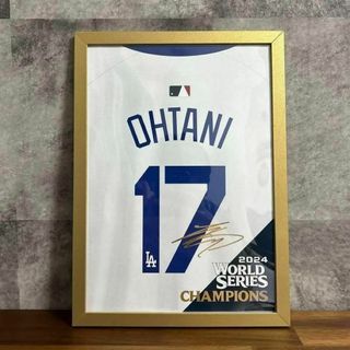 売切次第終了）WS優勝記念 額付 A４ポスター MLB #17 大谷翔平(応援グッズ)