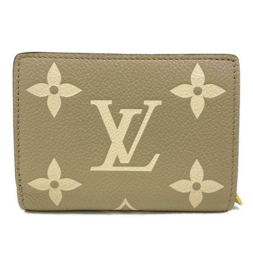 LOUIS VUITTON - LOUIS VUITTON(ルイヴィトン) 2つ折り財布 バイカラーモノグラムアンプラント ポルトフォイユクレア M82370 トゥルトレールクレーム レザー、牛革