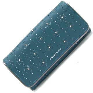 アンテプリマ(ANTEPRIMA)の アンテプリマ 二つ折り長財布 グリーン レザー 中古 花(財布)