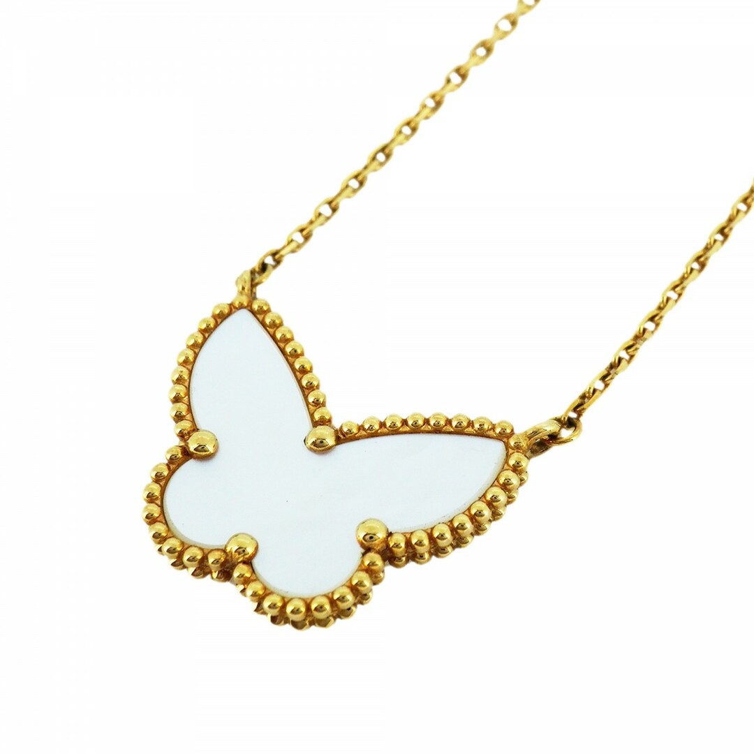 Van Cleef & Arpels - 【4jsb1047】ヴァンクリーフ＆アーペル ネックレス ラッキーアルハンブラ/パピヨン マザーオブパール K18YG イエローゴールド【中古】レディース