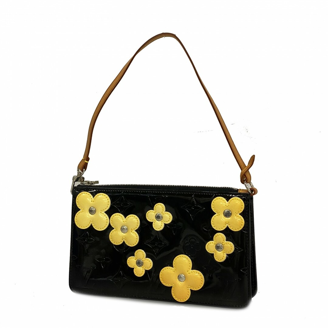 LOUIS VUITTON - 【4td3512】ルイヴィトン ポーチ ヴェルニ フラワーレキシントン M92245 ノワール【中古】レディース