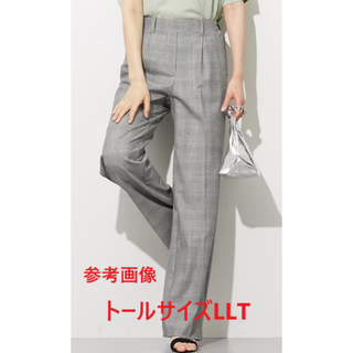 ニッセン(ニッセン)の新品 ストレッチ チェック ワイドパンツ 丈長め ニッセン トールサイズ(カジュアルパンツ)