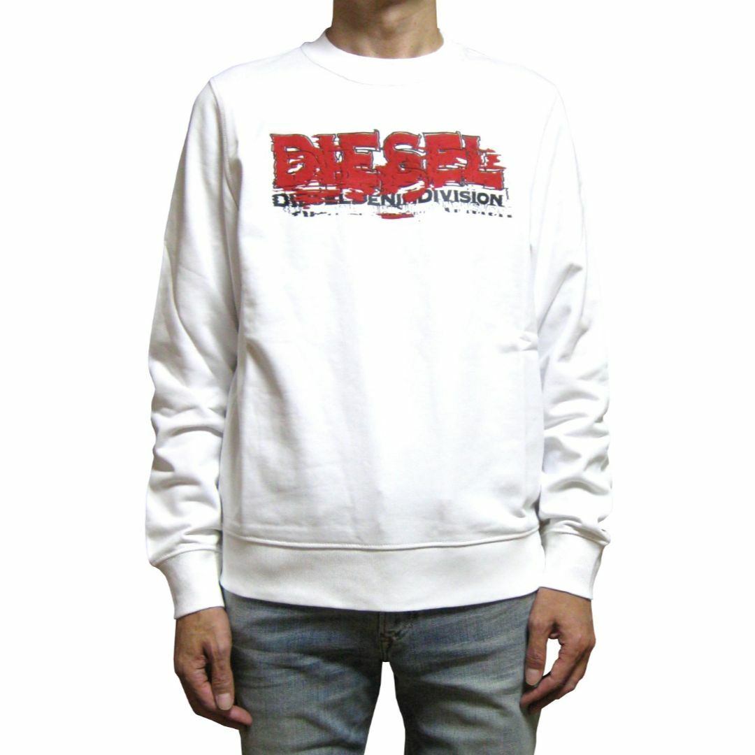 DIESEL - DIESEL パフプリント ロゴトレーナー A12505 WH Sサイズ