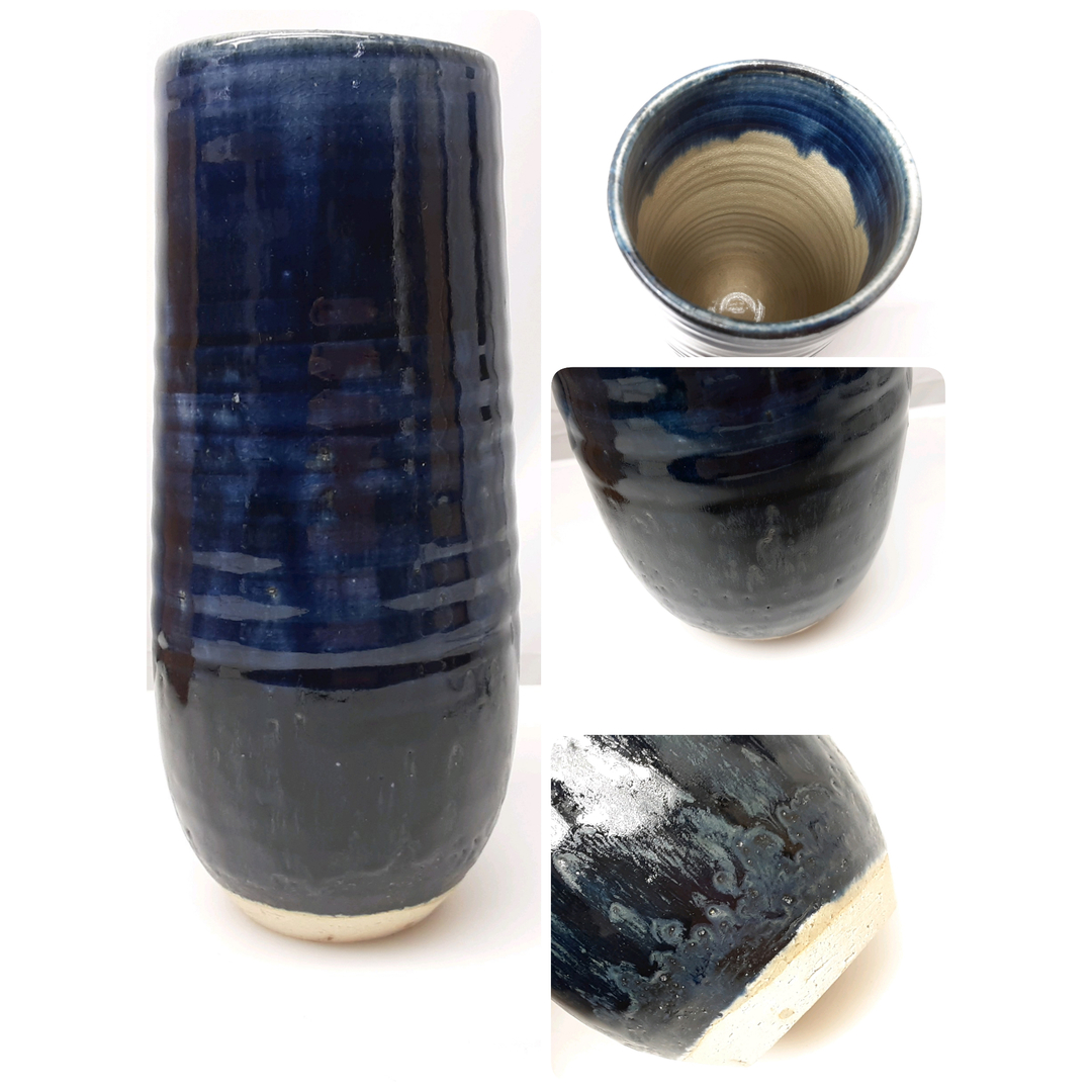 24k-851h【中古】【未使用品】加藤嵩　百目窯　釉彩　花生 インテリア/住まい/日用品のインテリア小物(花瓶)の商品写真