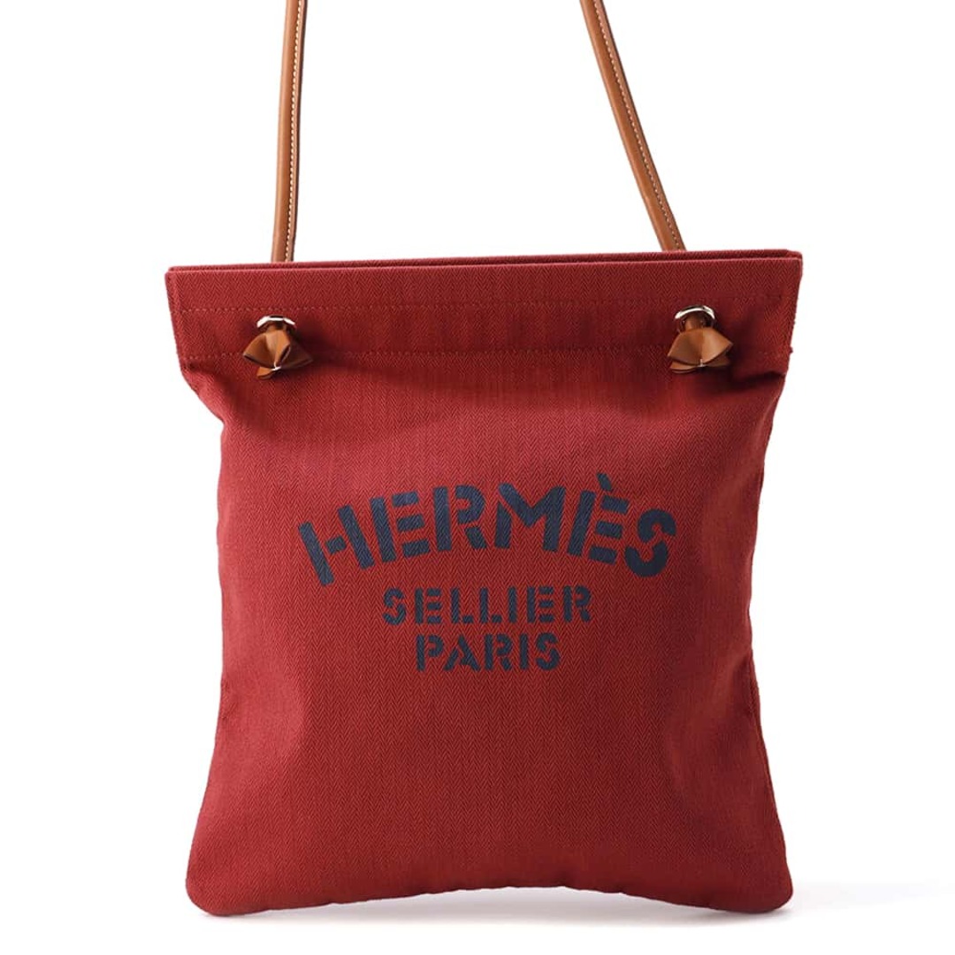 HERMES - エルメス サック アリーヌMM ルージュアッシュ/ゴールド/シルバー金具  トワルシェブロン/ヴォーバレニア Y刻印