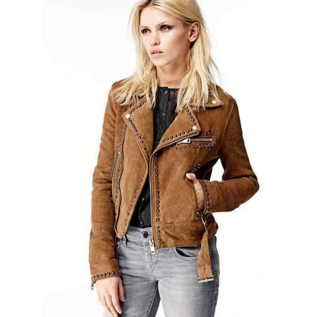 DIESEL - 希少 DIESEL スエード スタッズ ダブル ライダース DIESEL - 希少 DIESEL スエード スタッズ ダブル ライダース