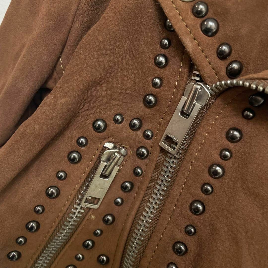 DIESEL - 希少 DIESEL スエード スタッズ ダブル ライダース DIESEL - 希少 DIESEL スエード スタッズ ダブル ライダース