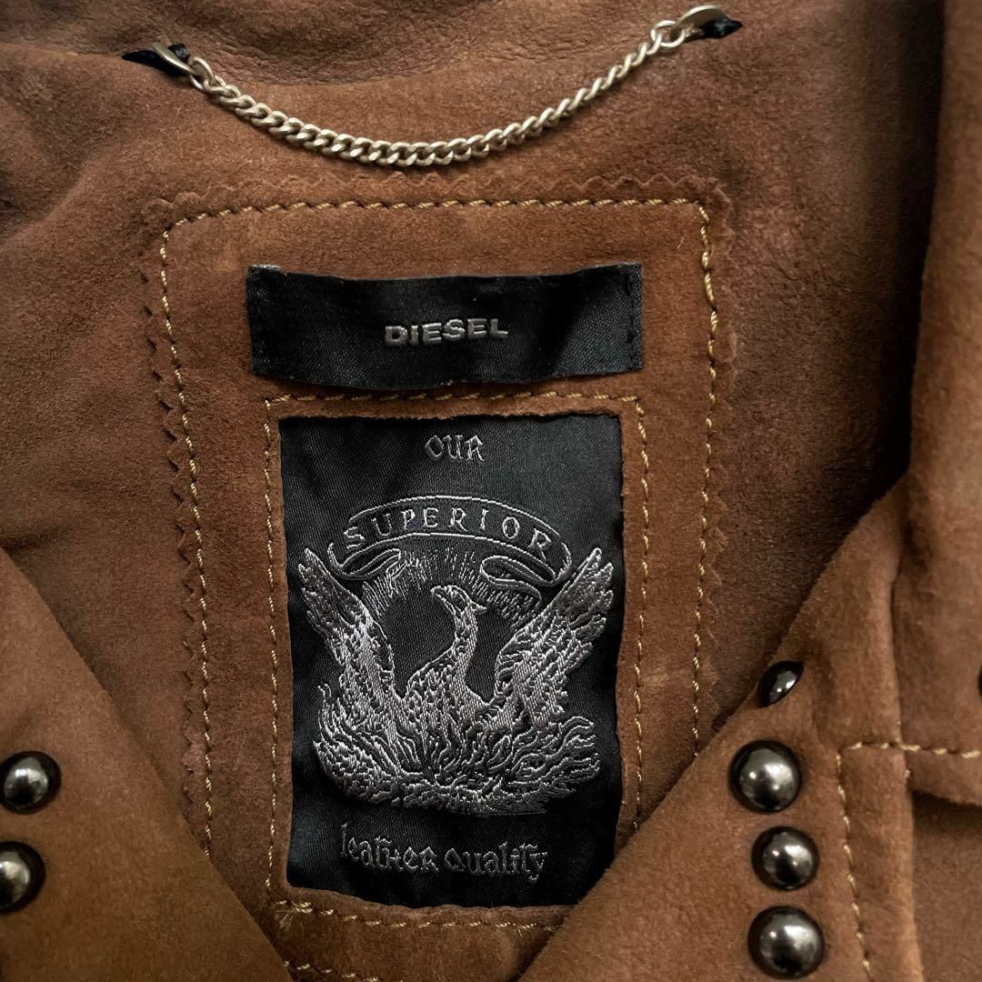 DIESEL - 希少 DIESEL スエード スタッズ ダブル ライダース DIESEL - 希少 DIESEL スエード スタッズ ダブル ライダース