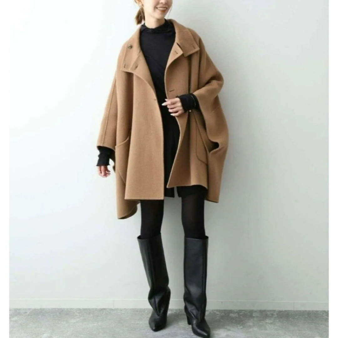 SLOBE IENA 2023AW スタンドカラーダブルフェイスポンチョ SLOBE IENA 2023AW スタンドカラーダブルフェイスポンチョ