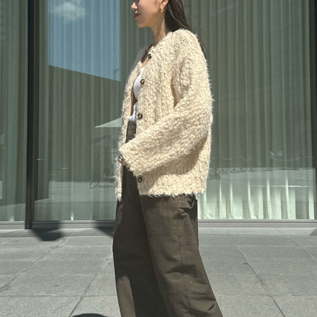 STUNNING LURE - STUNNINGLURE スラブフェザーカーディガンの STUNNING LURE - STUNNINGLURE スラブフェザーカーディガンの