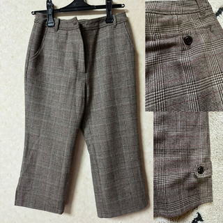 【LESURAL】しっかり裏地付き クロップドパンツ /ウール混(クロップドパンツ)
