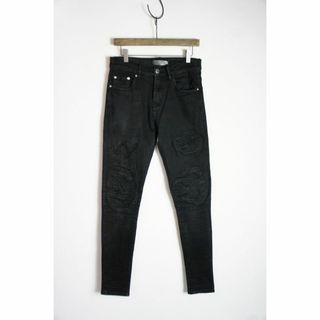 アミリ(AMIRI)の正規 AMIRI アミリ 蛇腹 クラッシュ デニム パンツ 黒506O▲(デニム/ジーンズ)