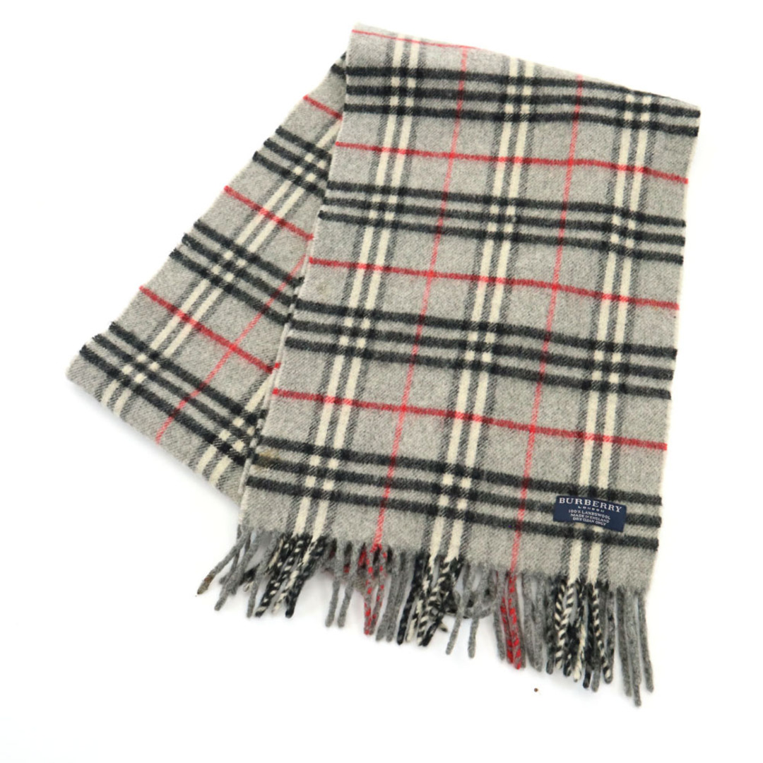 Burberry's バーバリーズ ラムウール マフラー グレー系チェック Burberry's バーバリーズ ラムウール マフラー グレー系チェック