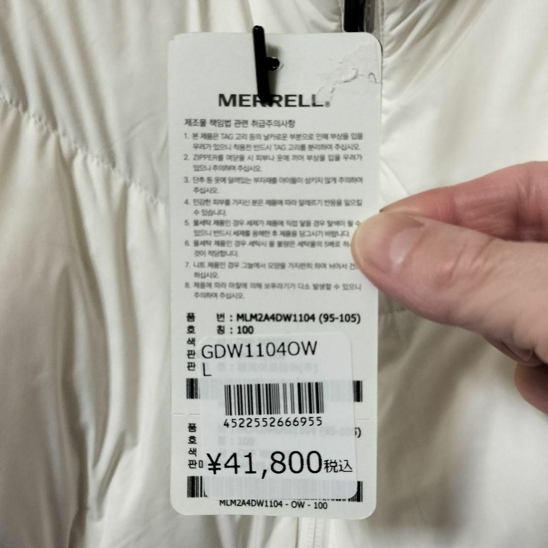 MERRELL - 【新品】MERRELL GOOSE DOWN JACKET レディースL 白の MERRELL - 【新品】MERRELL GOOSE DOWN JACKET レディースL 白の