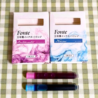 フォンテ 万年筆インクカートリッジ お裾分け 小分け 2色セット ピンク ブルー(ペン/マーカー)