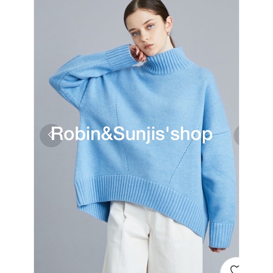 CINOH LightBlue ハイネックknit プルオーバー CINOH LightBlue ハイネックknit プルオーバー