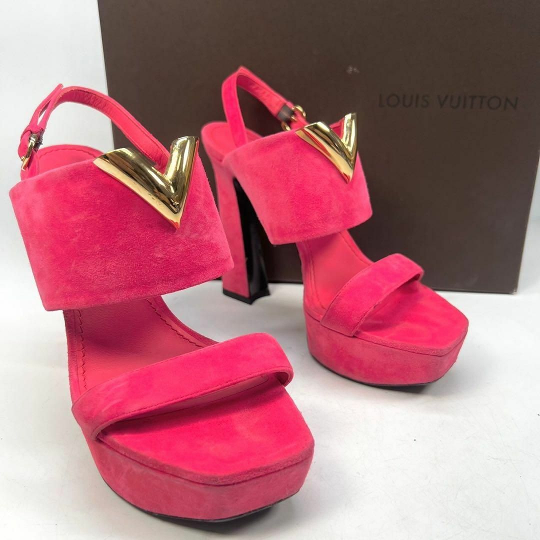 LOUIS VUITTON ルイヴィトン サンダル ヒール スエード LOUIS VUITTON ルイヴィトン サンダル ヒール スエード