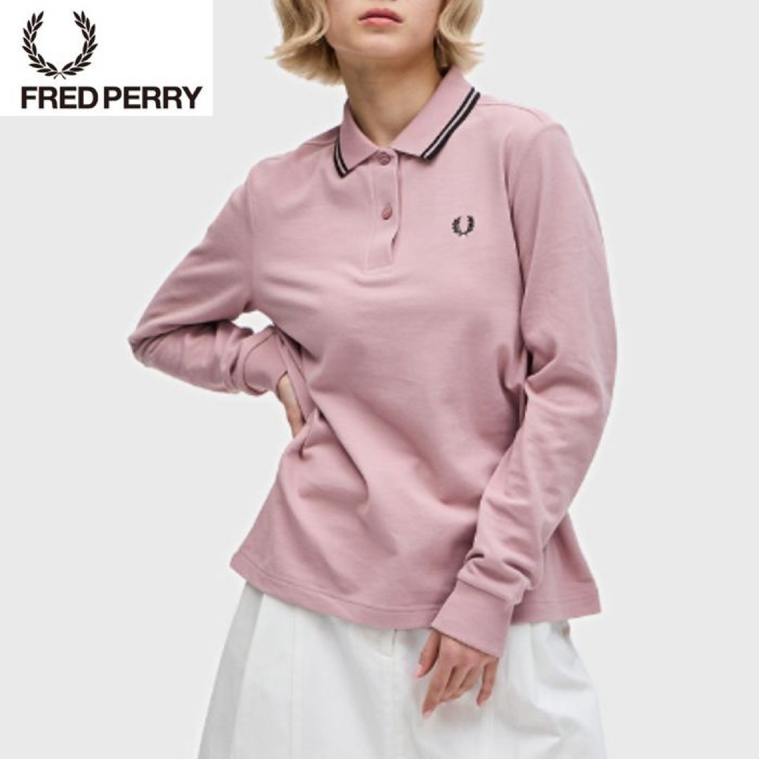 FRED PERRY フレッドペリー ポロシャツ 長袖 ピンク トップス FRED PERRY フレッドペリー ポロシャツ 長袖 ピンク トップス