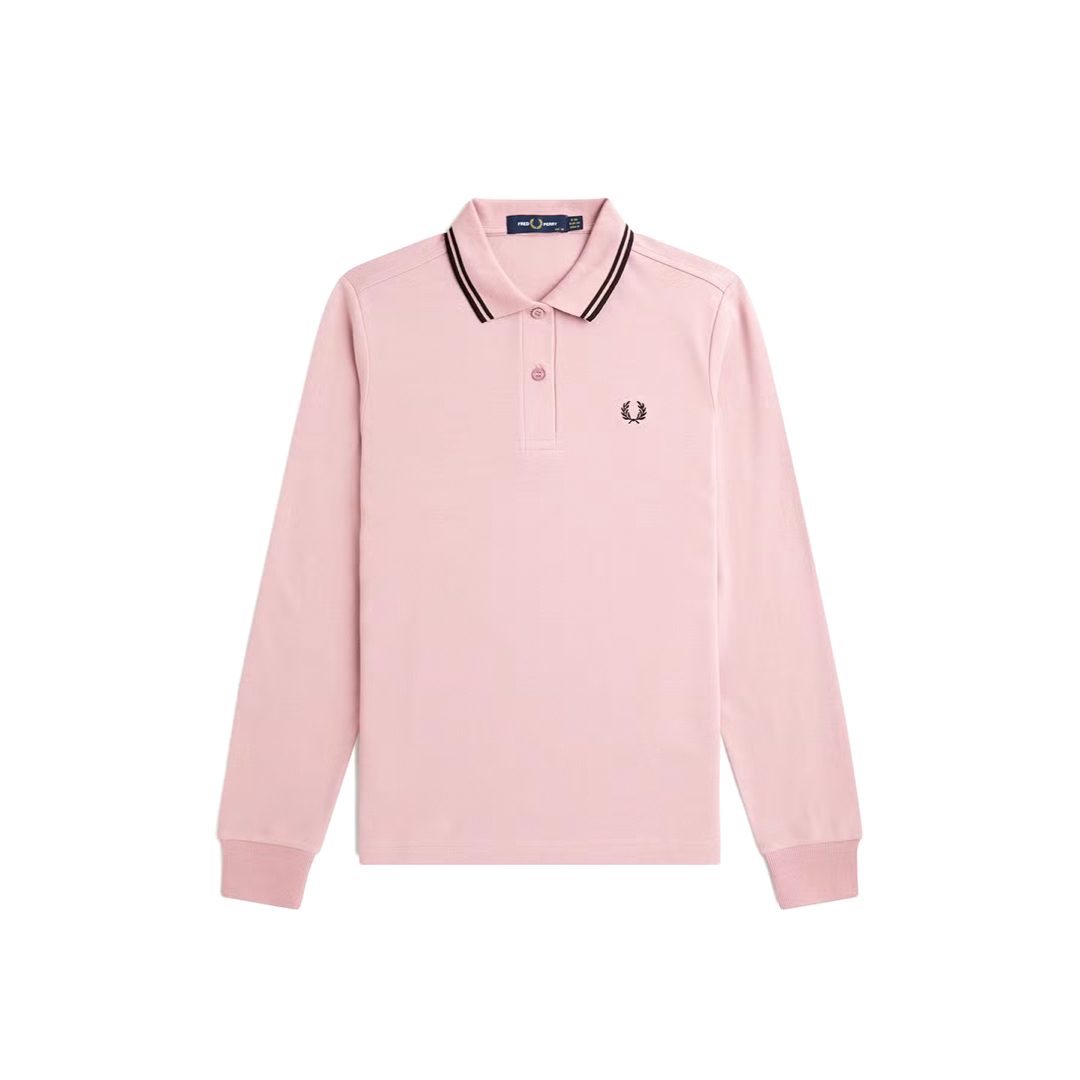 FRED PERRY フレッドペリー ポロシャツ 長袖 ピンク トップス FRED PERRY フレッドペリー ポロシャツ 長袖 ピンク トップス