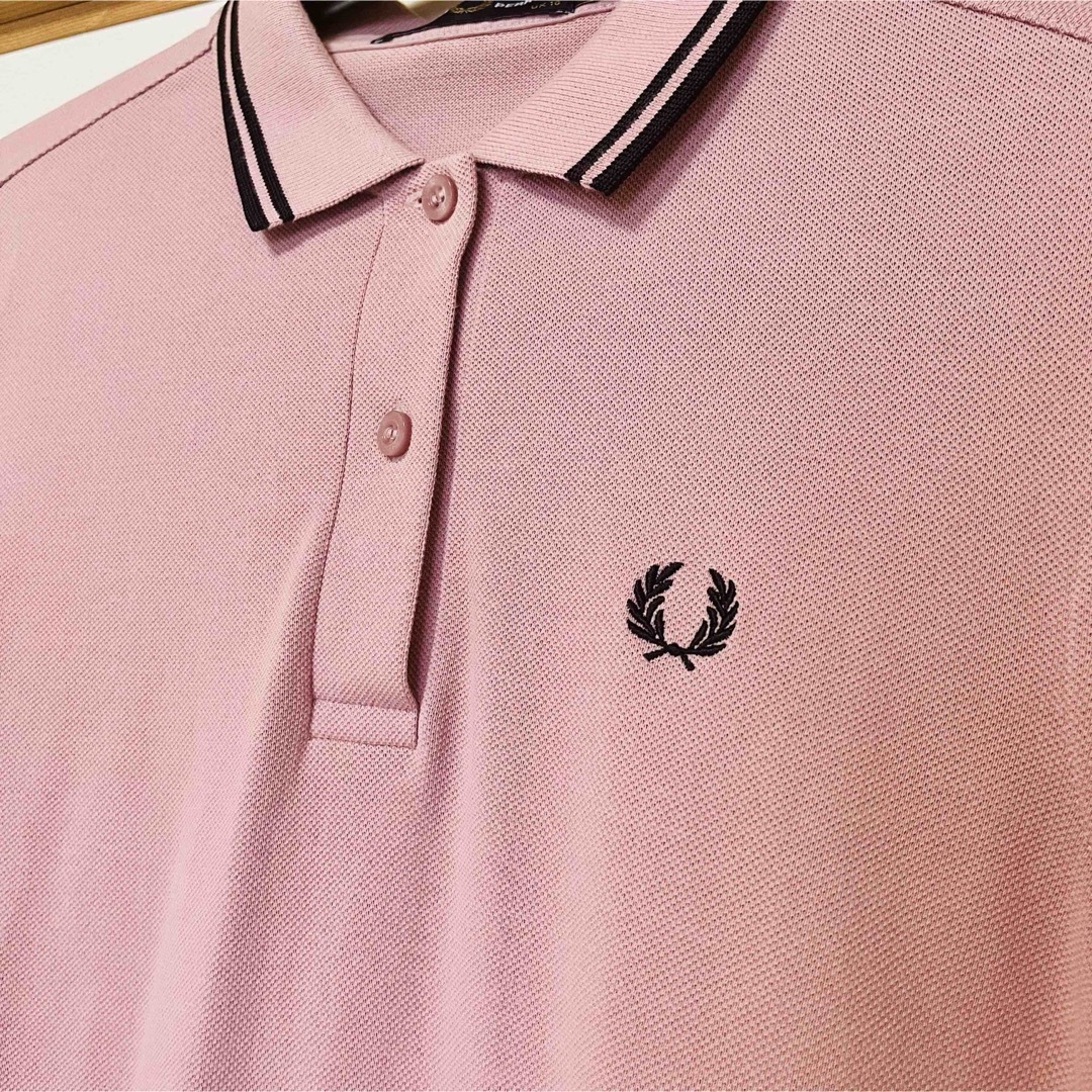 FRED PERRY フレッドペリー ポロシャツ 長袖 ピンク トップス FRED PERRY フレッドペリー ポロシャツ 長袖 ピンク トップス
