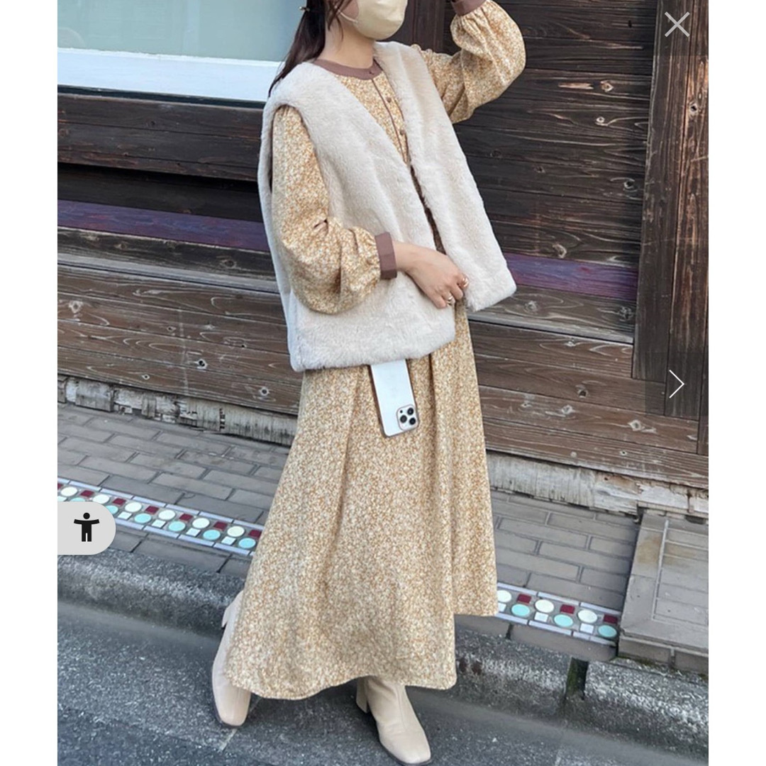 NICE CLAUP(ナイスクラップ)の小花クレリックワンピース レディースのワンピース(ロングワンピース/マキシワンピース)の商品写真